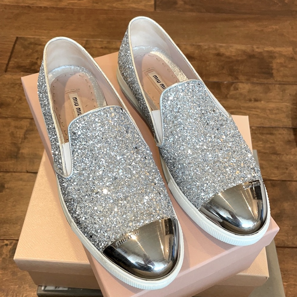 MIU MIU silver bling bling sneaker
